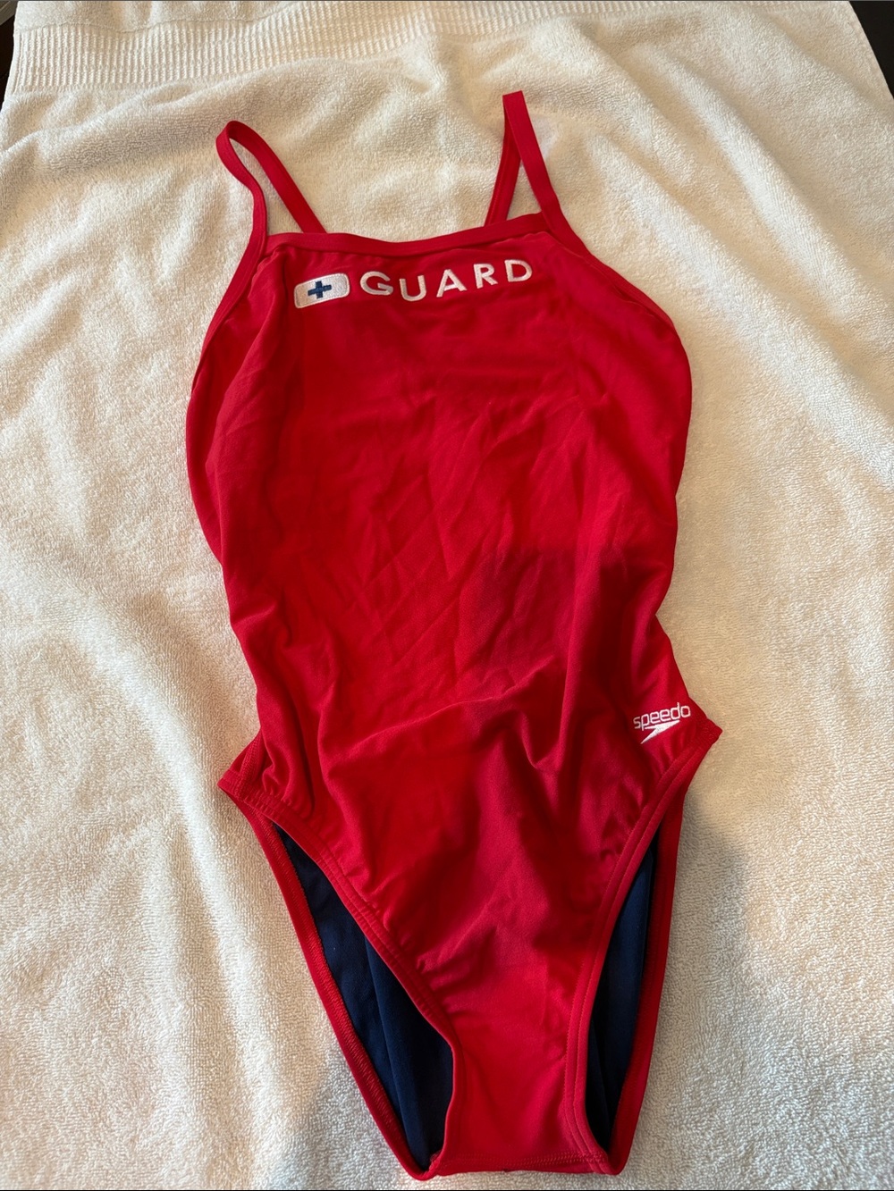 Speedo Red Lifeguard One-Piece Swimsuit